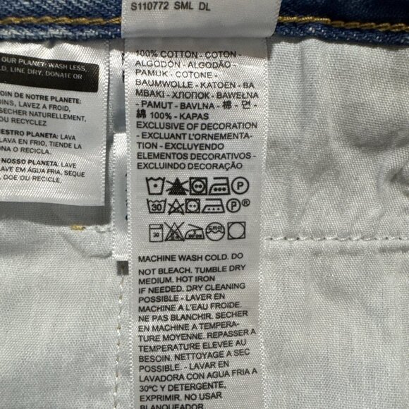 Levis Jeans Women 31 Blue 94 Baggy Wide Leg Mid Rise Distressed Light Wash Denim - Picture 6 of 11